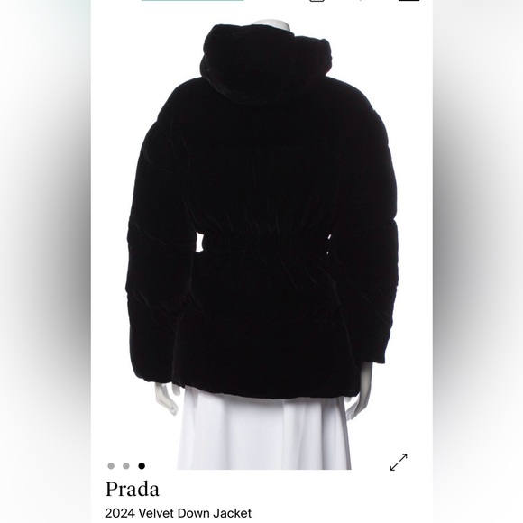 Prada Black Velvet Puffer Jacket - Picture 3 of 3